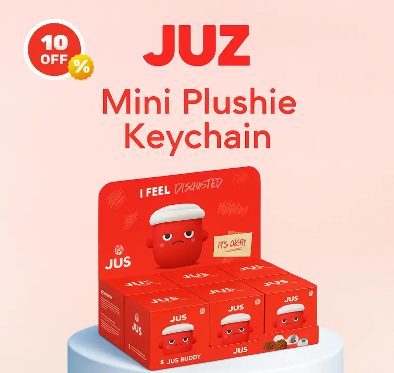 JUZ Buddy Mini Plushie Keychain - It's Okay to Feel Emotions - Full Set